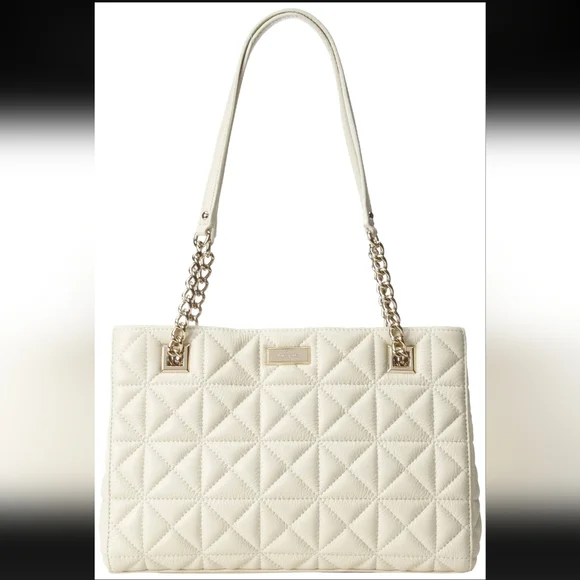 Kate Spade NY Sedgewick Place Phoebe Shoulder Bag Purse Quilted Cream Ivory - Picture 5 of 15